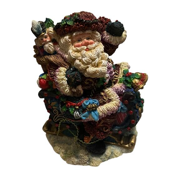 Vintage Crinkle Claus Sled Filled with Joy Limited Edition Figure - Picture 1 of 6